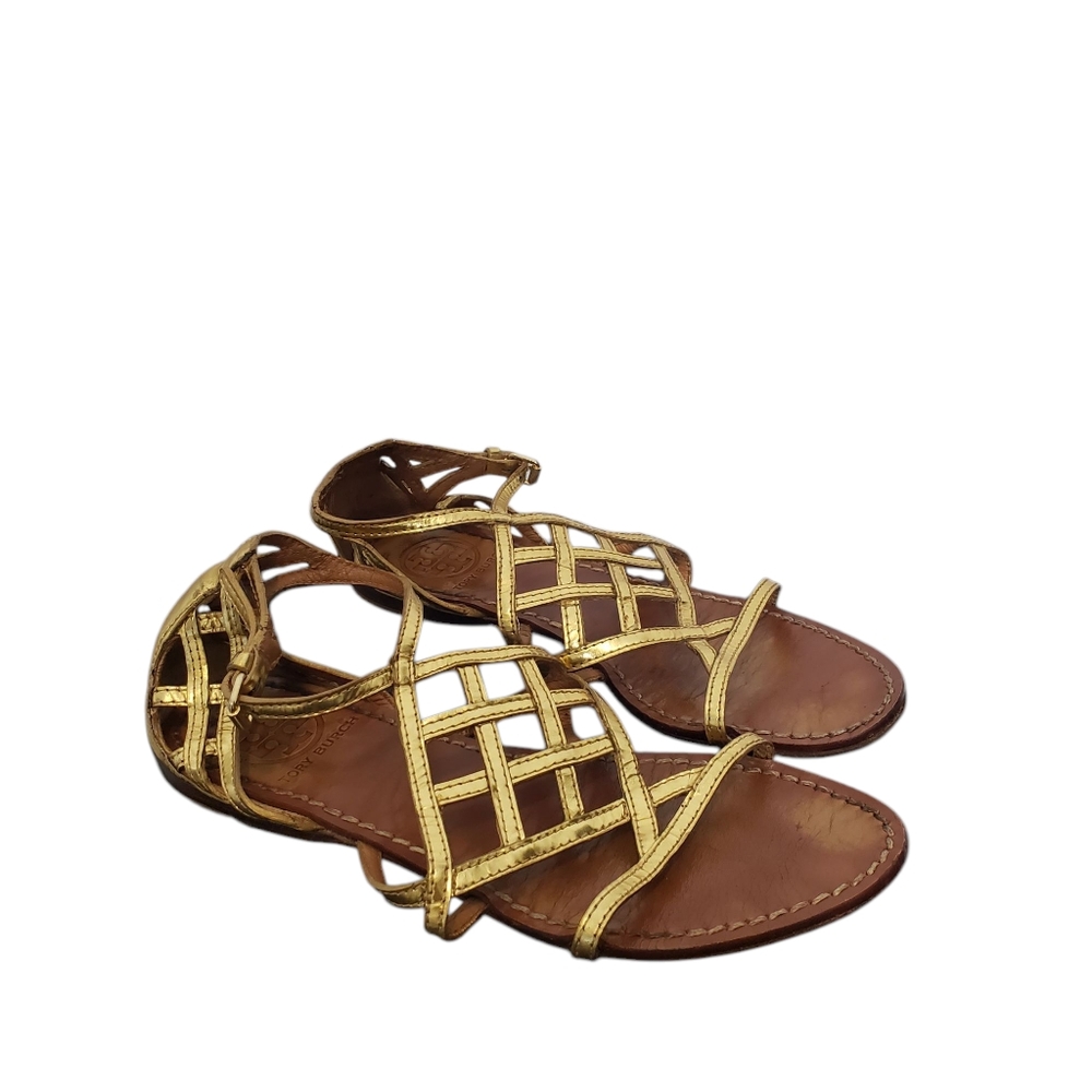 Tory Burch Gold Strappy Sandals